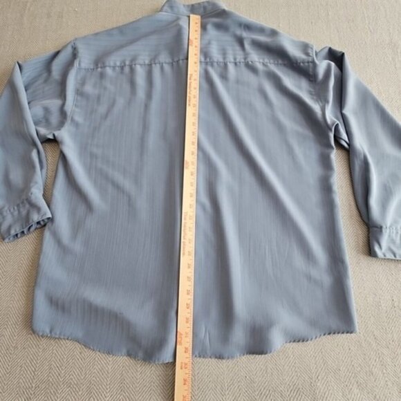 Cassel Mens Big & Tall Gray Long Sleeve Silky Dress Shirt Size 2XL - Picture 14 of 16